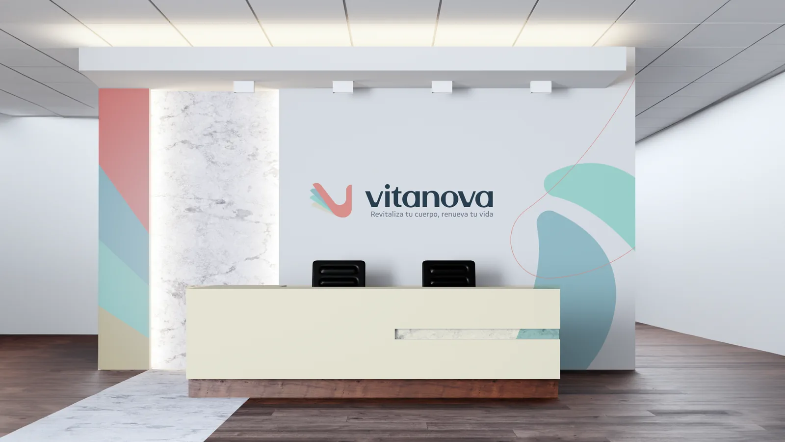 Área de recepción de la clínica VitaNova